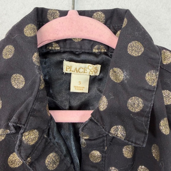 Girls‎ Black Gold Polka Dot Sleeveless Dress with Belt Size S - Picture 2 of 7